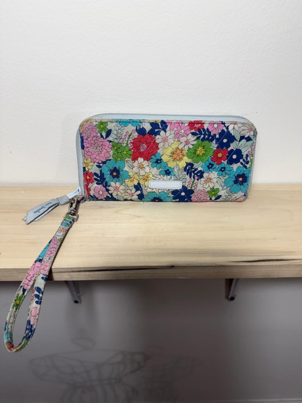 Vera Bradley Floral Zip Wristlet in Blue, Pink, Green, Yellow
